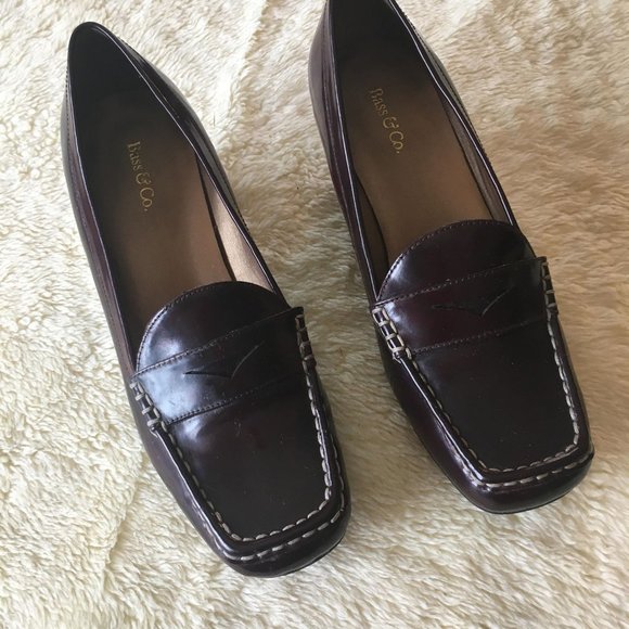 SZ 8.5 M Bass & Co Brown Wedge Penny Loafer's - Picture 7 of 7